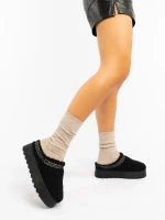 Дамски чехли черни от текстилен материал Amaria