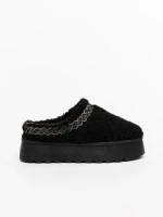 Дамски чехли черни от текстилен материал Amaria