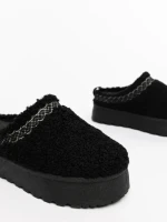 Дамски чехли черни от текстилен материал Amaria