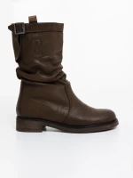 Дамски чизми кафяви от екологична кожа Harika