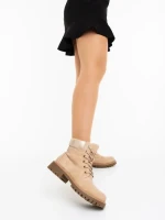 Дамски боти бежови от екологична кожа Adesina