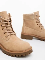 Дамски боти бежови от екологична кожа Adesina