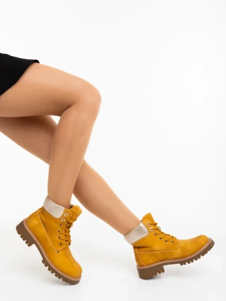 Дамски боти камел от екологична кожа Adesina