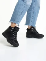 Дамски боти  черни  от еко кожа и текстилен материал Paityn