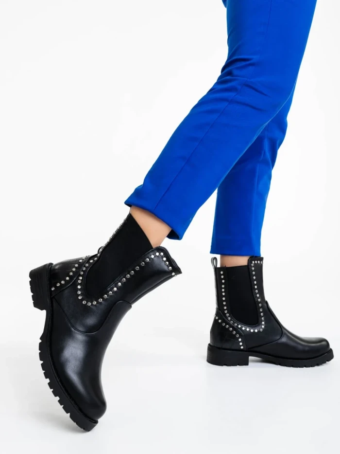 Дамски боти черни от екологична кожа Amara