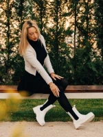 Дамски чизми  Belisa бежови с черно