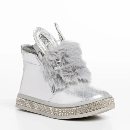 Детски чизми сребристи  от еко кожа  Devra