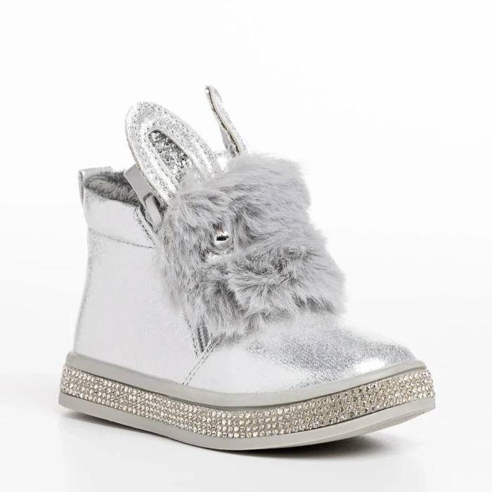 Детски чизми сребристи  от еко кожа  Devra