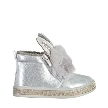 Детски чизми сребристи  от еко кожа  Devra
