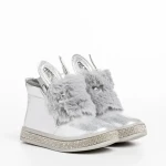 Детски чизми сребристи  от еко кожа  Devra