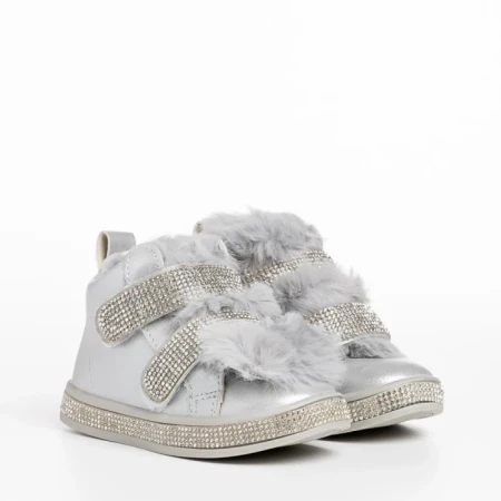 Детски чизми сребристи  от еко кожа  Taffy