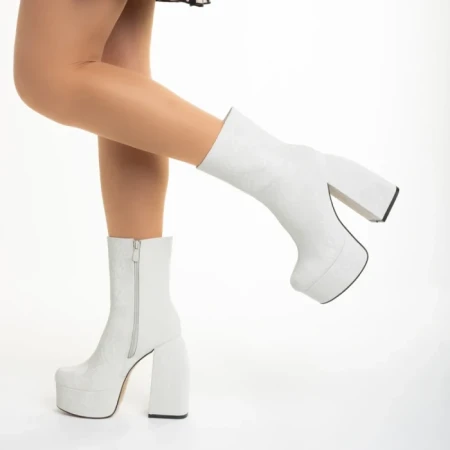 Дамски боти  бежови от текстилен материал  Iriana