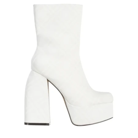 Дамски боти  бежови от текстилен материал  Bluma