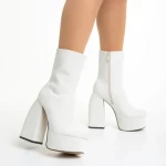 Дамски боти  бежови от текстилен материал  Bluma