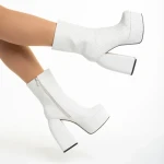 Дамски боти  бежови от текстилен материал  Bluma