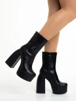 Дамски боти  черни  от еко кожа  Olinda