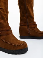 Дамски чизми камел от текстилен материал Ulyssa