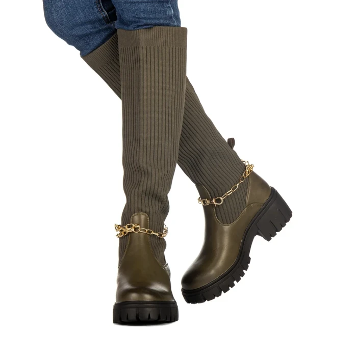 Дамски чизми Catlin зелени