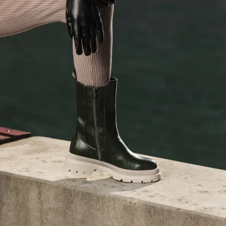 Дамски чизми Ery зелени