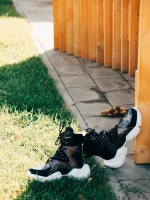 Дамски спортни обувки  черни от еко кожа  Raniya