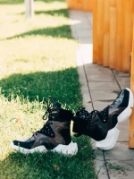 Дамски спортни обувки  черни от еко кожа  Raniya