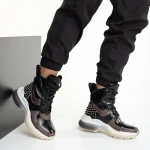 Дамски спортни обувки  черни от еко кожа  Payal