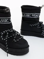 Дамски чизми черни от екологична кожа и текстилен материал Nicova