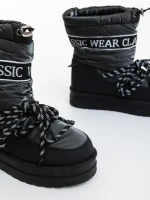 Дамски чизми сиви от екологична кожа и текстилен материал Nicova