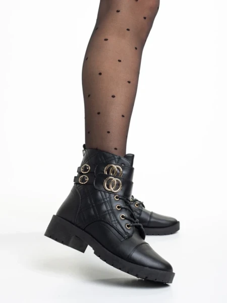 Дамски боти  черни  от еко кожа  Shirley