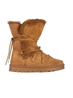 Дамски чизми  камел  от текстилен материал  Phyllis