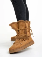 Дамски чизми  камел  от текстилен материал  Phyllis