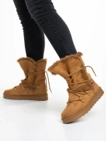 Дамски чизми  камел  от текстилен материал  Phyllis