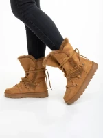 Дамски чизми  камел  от текстилен материал  Phyllis