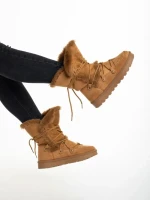 Дамски чизми  камел  от текстилен материал  Phyllis