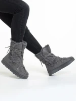 Дамски чизми  сиви  от текстилен материал  Phyllis