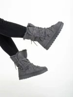 Дамски чизми  сиви  от текстилен материал  Phyllis