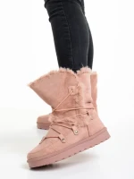 Дамски чизми розови  от текстилен материал  Phyllis
