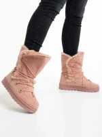 Дамски чизми розови  от текстилен материал  Phyllis