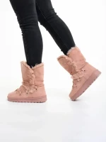 Дамски чизми розови  от текстилен материал  Phyllis