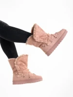 Дамски чизми розови  от текстилен материал  Phyllis