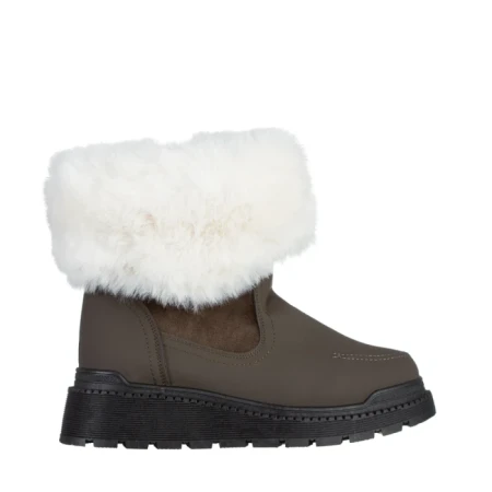 Дамски чизми зелени  от еко кожа и текстилен материал  Aubrielle