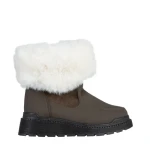 Дамски чизми зелени  от еко кожа и текстилен материал  Aubrielle