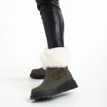 Дамски чизми зелени  от еко кожа и текстилен материал  Aubrielle