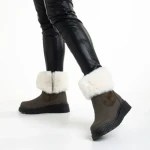 Дамски чизми зелени  от еко кожа и текстилен материал  Aubrielle