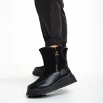 Дамски чизми черни  от еко кожа и текстилен материал  Sutton