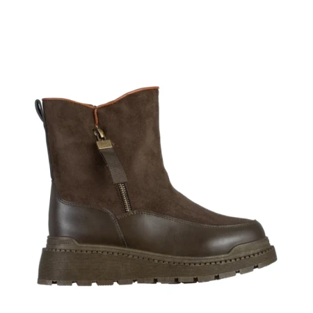 Дамски чизми зелени  от еко кожа и текстилен материал  Sutton