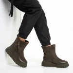 Дамски чизми зелени  от еко кожа и текстилен материал  Sutton