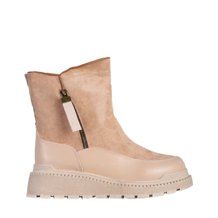 Дамски чизми розови  от еко кожа и текстилен материал  Sutton