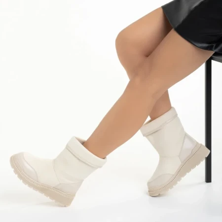 Дамски чизми  бежови  от еко кожа  Rima