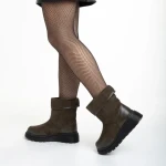 Дамски чизми  зелени  от еко кожа  Rima